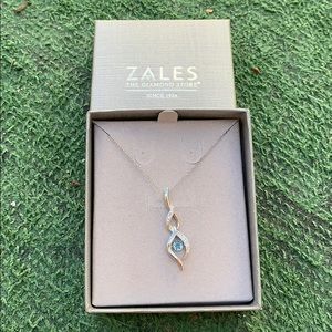 Blue topaz and diamond necklace